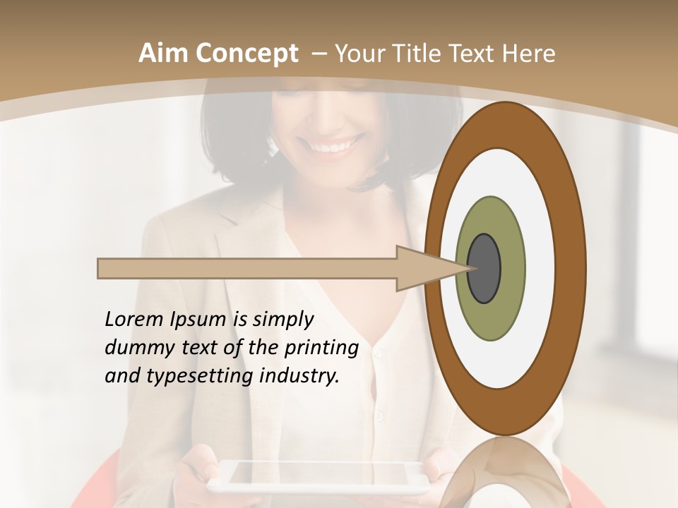 A Woman Sitting In A Chair Holding A Tablet PowerPoint Template