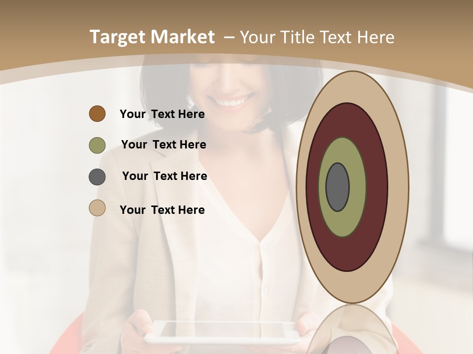 A Woman Sitting In A Chair Holding A Tablet PowerPoint Template