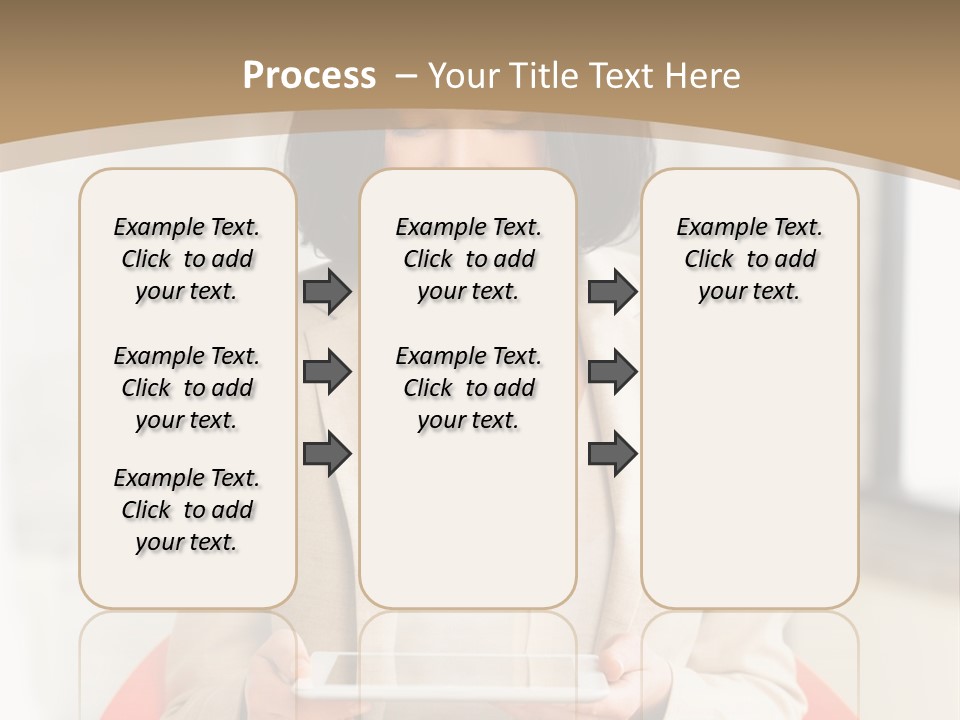 A Woman Sitting In A Chair Holding A Tablet PowerPoint Template