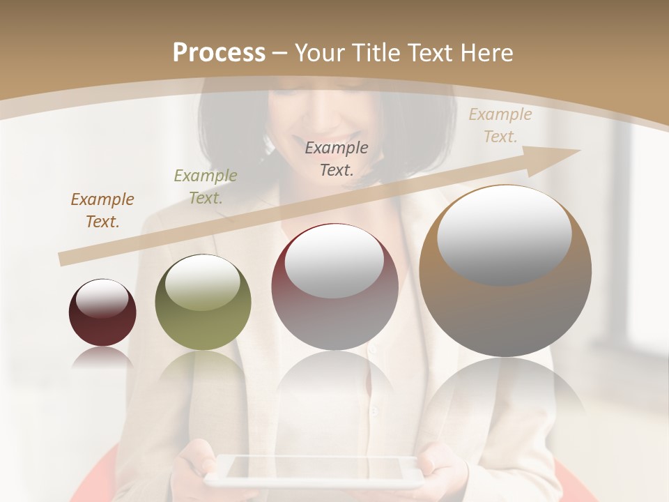 A Woman Sitting In A Chair Holding A Tablet PowerPoint Template
