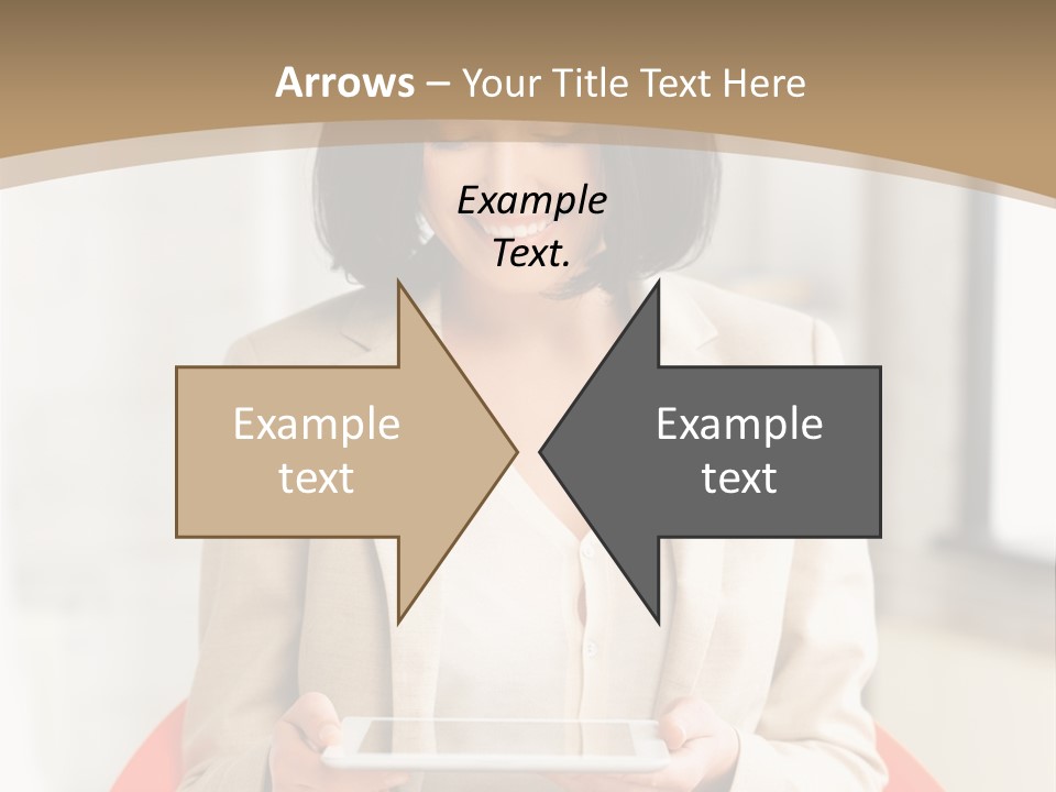 A Woman Sitting In A Chair Holding A Tablet PowerPoint Template