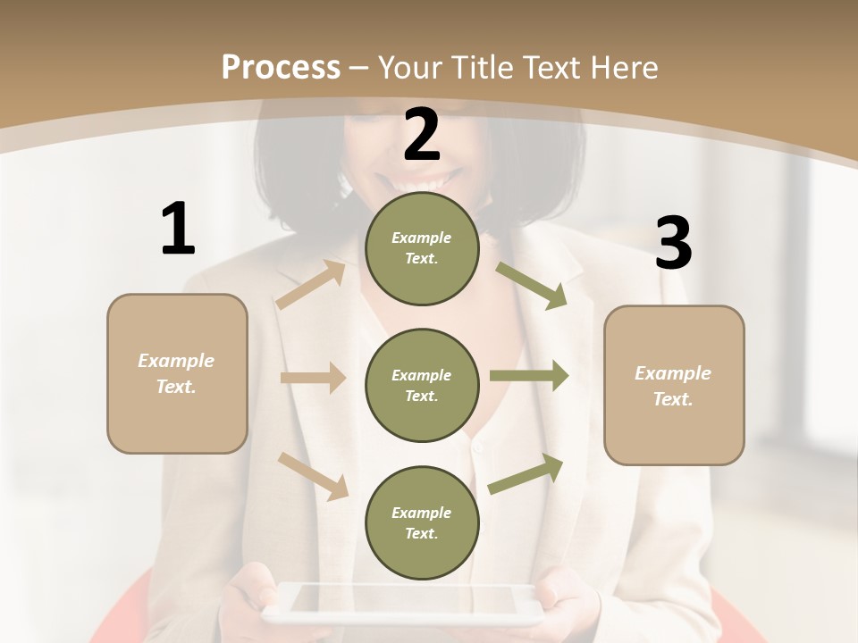 A Woman Sitting In A Chair Holding A Tablet PowerPoint Template