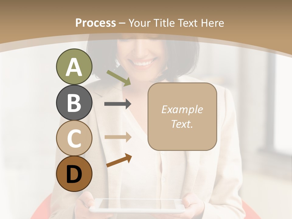 A Woman Sitting In A Chair Holding A Tablet PowerPoint Template