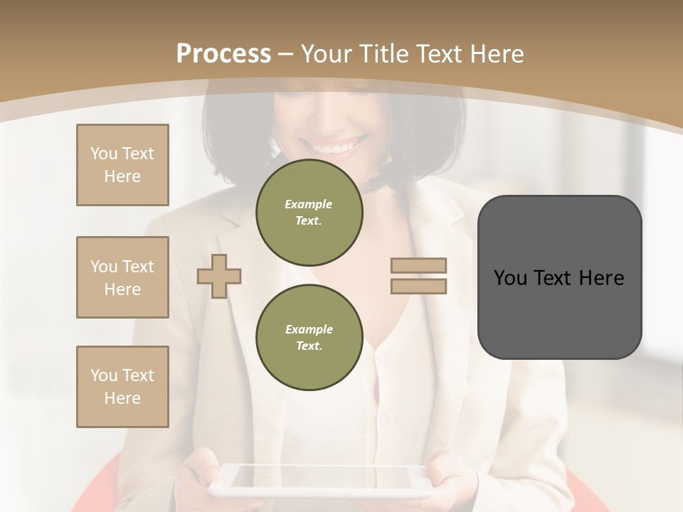 A Woman Sitting In A Chair Holding A Tablet PowerPoint Template