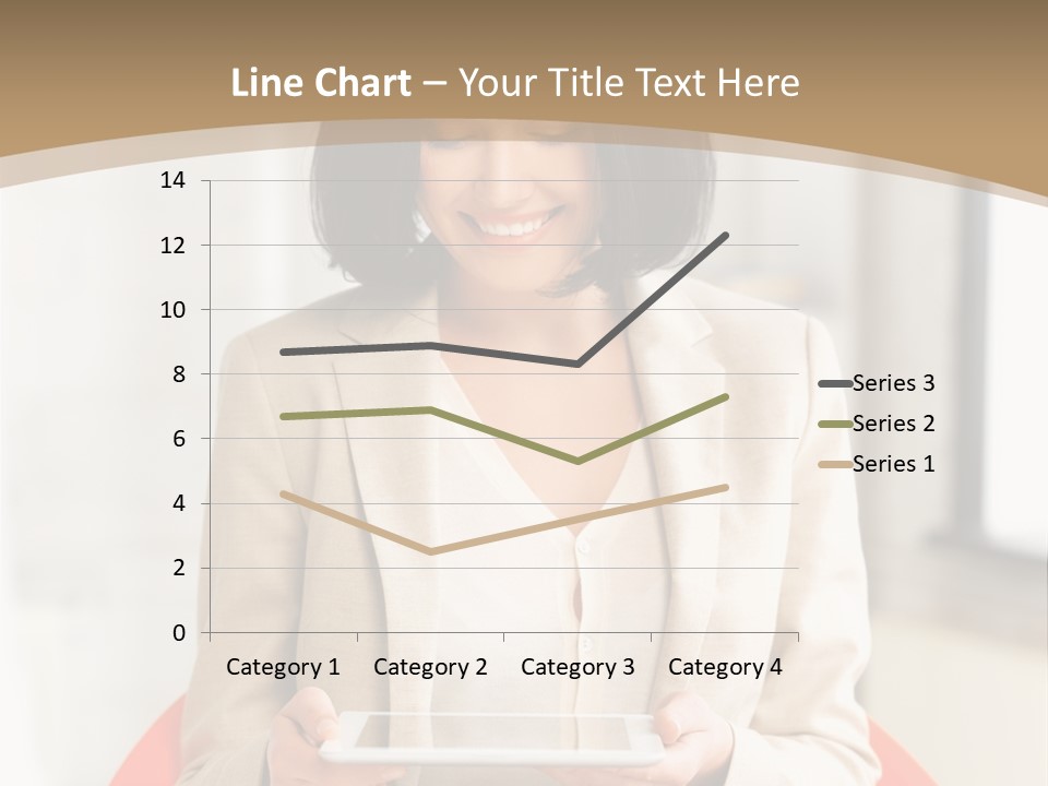 A Woman Sitting In A Chair Holding A Tablet PowerPoint Template