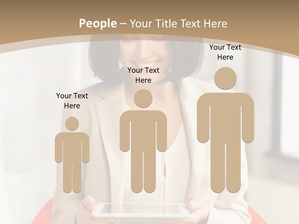 A Woman Sitting In A Chair Holding A Tablet PowerPoint Template