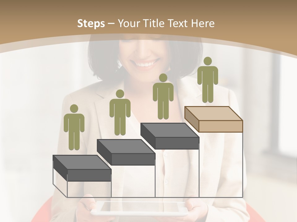 A Woman Sitting In A Chair Holding A Tablet PowerPoint Template