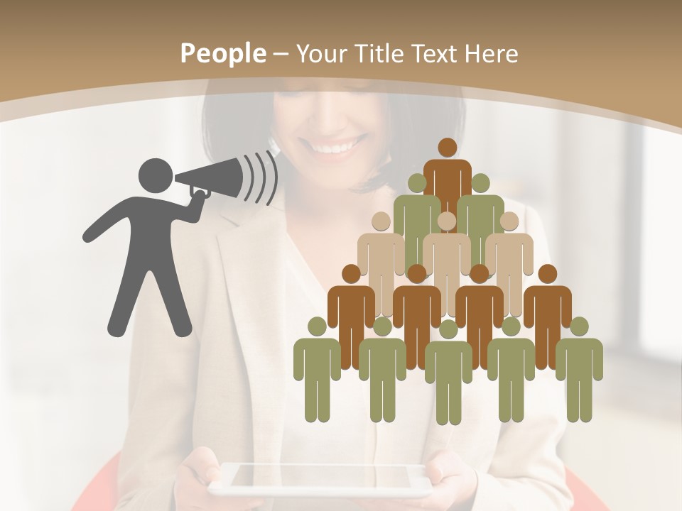 A Woman Sitting In A Chair Holding A Tablet PowerPoint Template