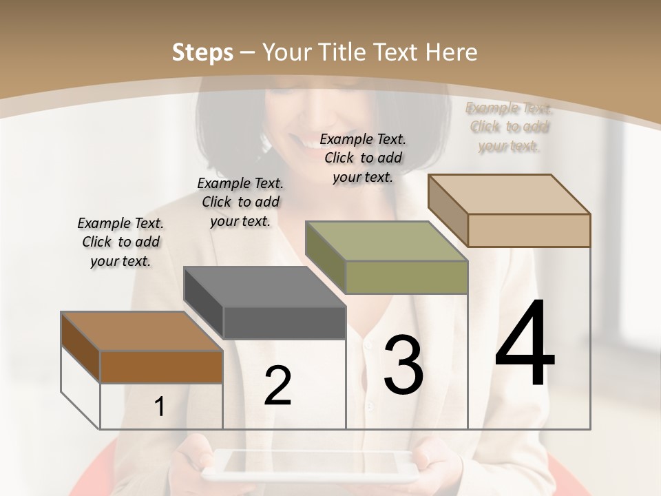 A Woman Sitting In A Chair Holding A Tablet PowerPoint Template