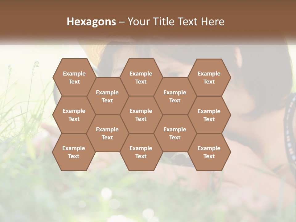 Two Children Looking Through A Magnifying Glass PowerPoint Template