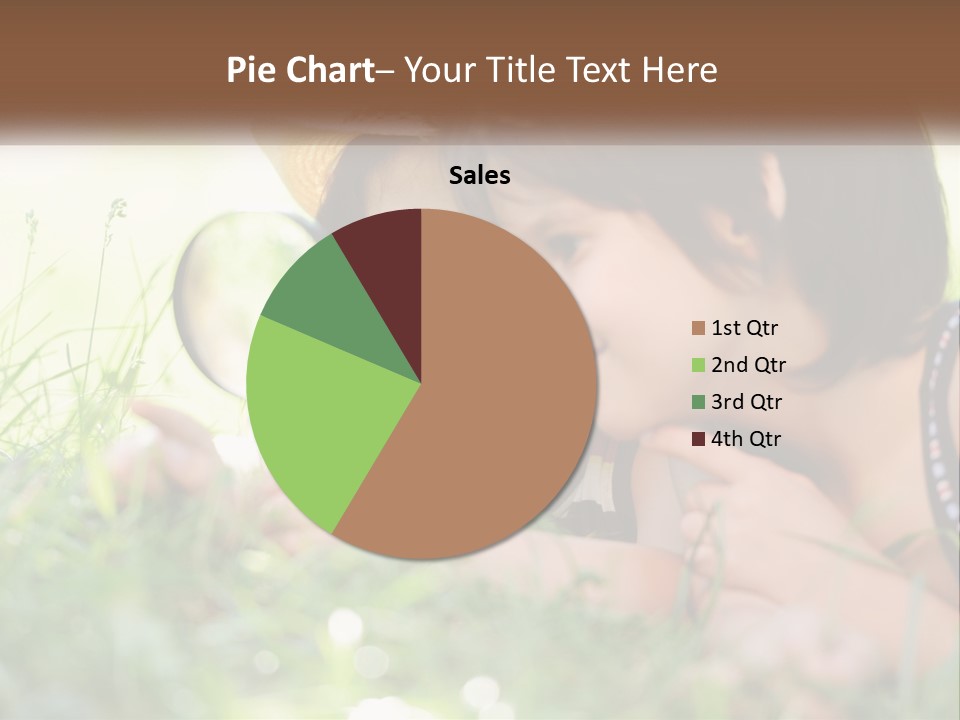 Two Children Looking Through A Magnifying Glass PowerPoint Template