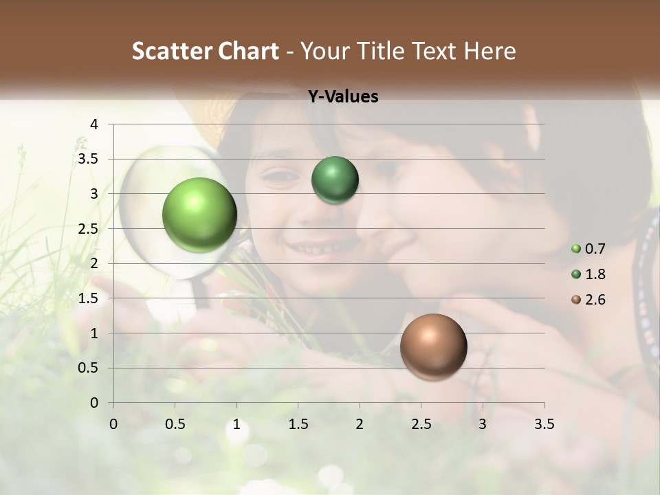 Two Children Looking Through A Magnifying Glass PowerPoint Template