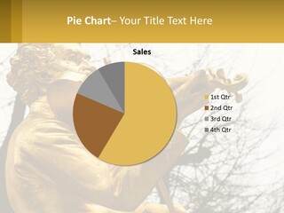 A Golden Statue Of A Man Playing A Violin PowerPoint Template