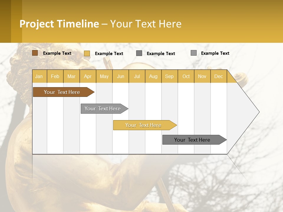 A Golden Statue Of A Man Playing A Violin PowerPoint Template