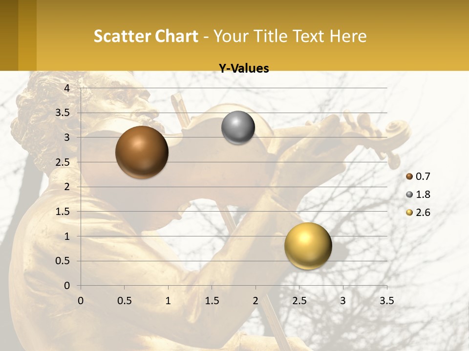 A Golden Statue Of A Man Playing A Violin PowerPoint Template