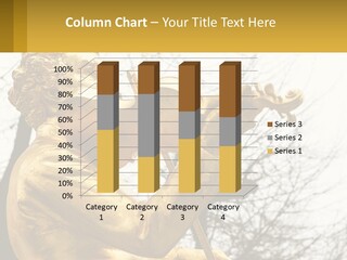 A Golden Statue Of A Man Playing A Violin PowerPoint Template