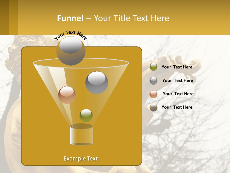 A Golden Statue Of A Man Playing A Violin PowerPoint Template