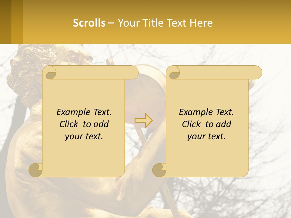 A Golden Statue Of A Man Playing A Violin PowerPoint Template