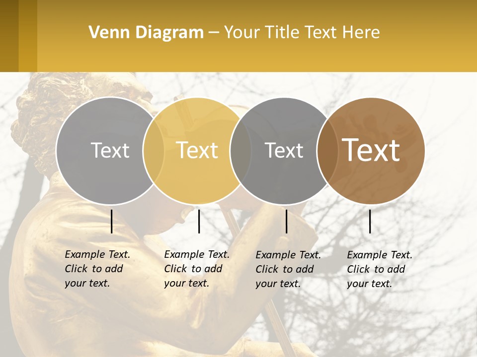 A Golden Statue Of A Man Playing A Violin PowerPoint Template