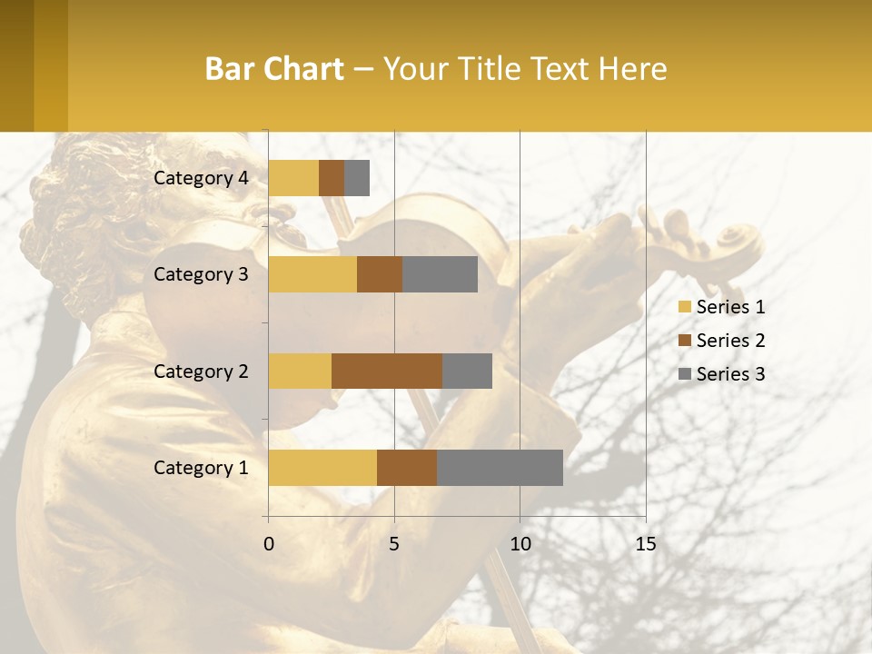 A Golden Statue Of A Man Playing A Violin PowerPoint Template