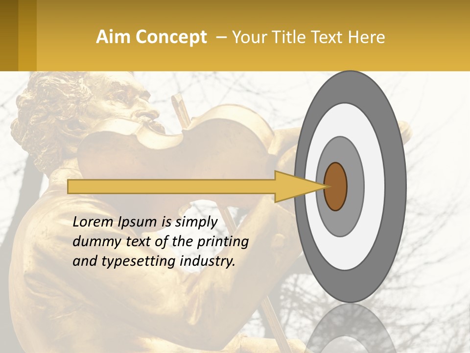 A Golden Statue Of A Man Playing A Violin PowerPoint Template