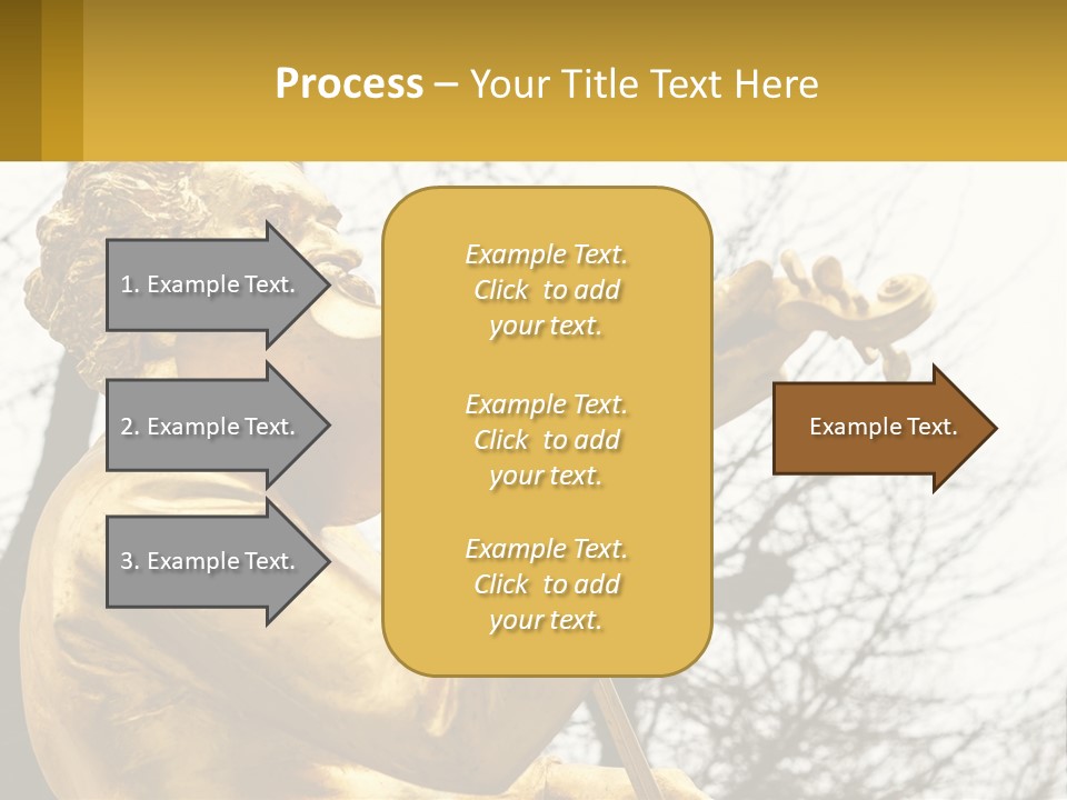 A Golden Statue Of A Man Playing A Violin PowerPoint Template