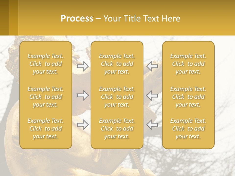 A Golden Statue Of A Man Playing A Violin PowerPoint Template