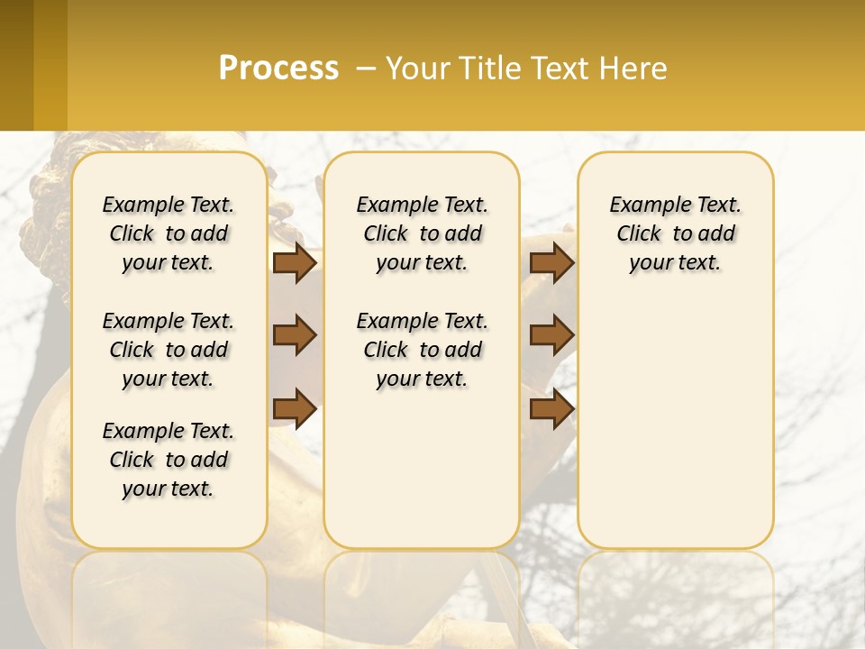 A Golden Statue Of A Man Playing A Violin PowerPoint Template
