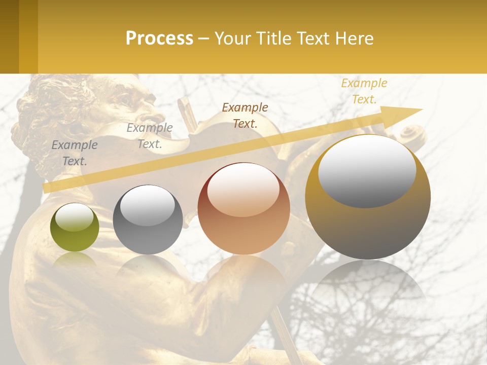 A Golden Statue Of A Man Playing A Violin PowerPoint Template