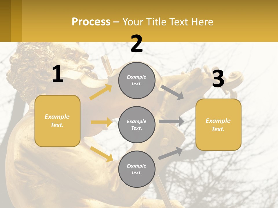 A Golden Statue Of A Man Playing A Violin PowerPoint Template