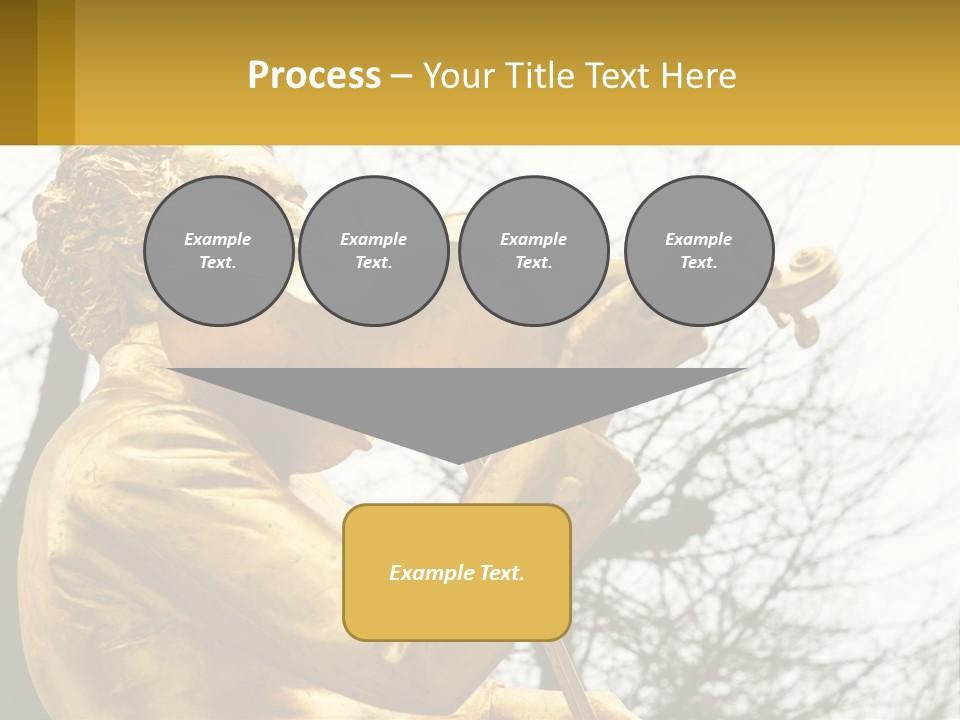 A Golden Statue Of A Man Playing A Violin PowerPoint Template