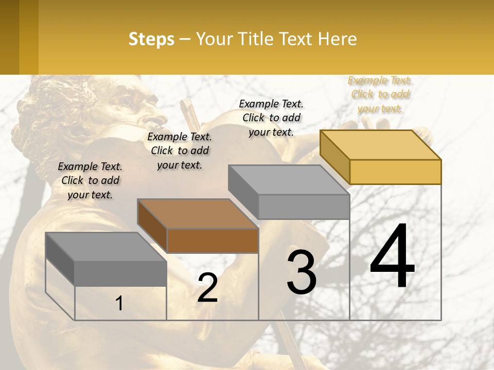 A Golden Statue Of A Man Playing A Violin PowerPoint Template