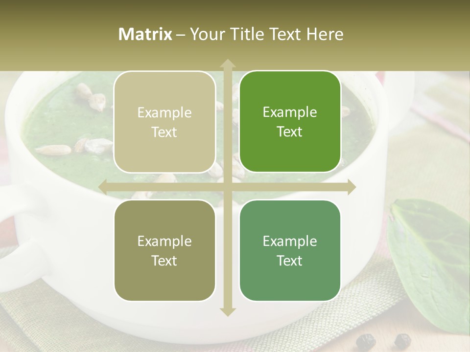 A White Bowl Filled With A Green Soup PowerPoint Template