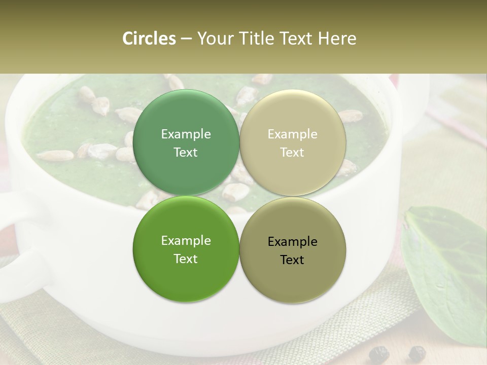 A White Bowl Filled With A Green Soup PowerPoint Template