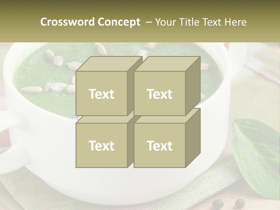 A White Bowl Filled With A Green Soup PowerPoint Template