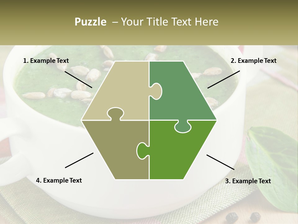 A White Bowl Filled With A Green Soup PowerPoint Template