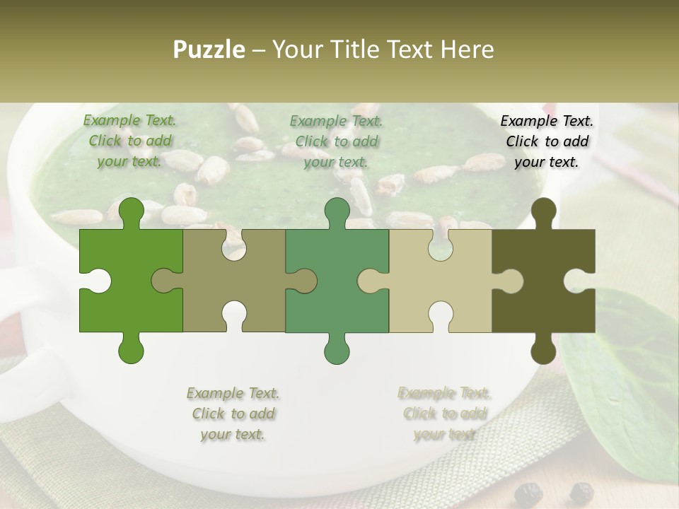 A White Bowl Filled With A Green Soup PowerPoint Template