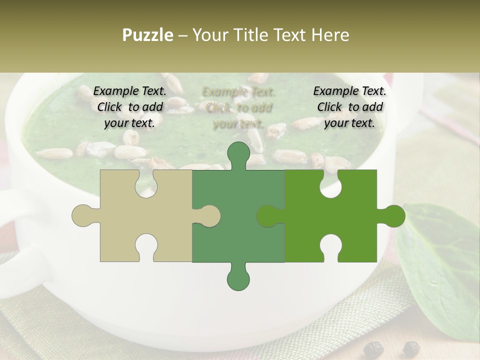 A White Bowl Filled With A Green Soup PowerPoint Template
