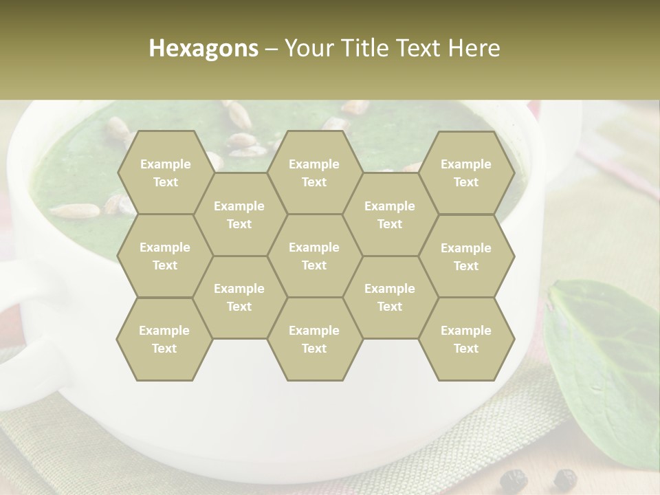A White Bowl Filled With A Green Soup PowerPoint Template