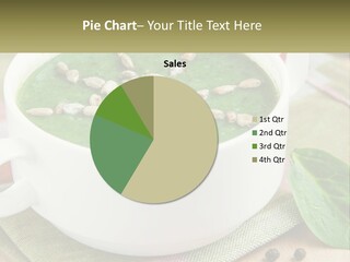 A White Bowl Filled With A Green Soup PowerPoint Template