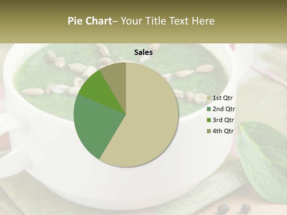 A White Bowl Filled With A Green Soup PowerPoint Template