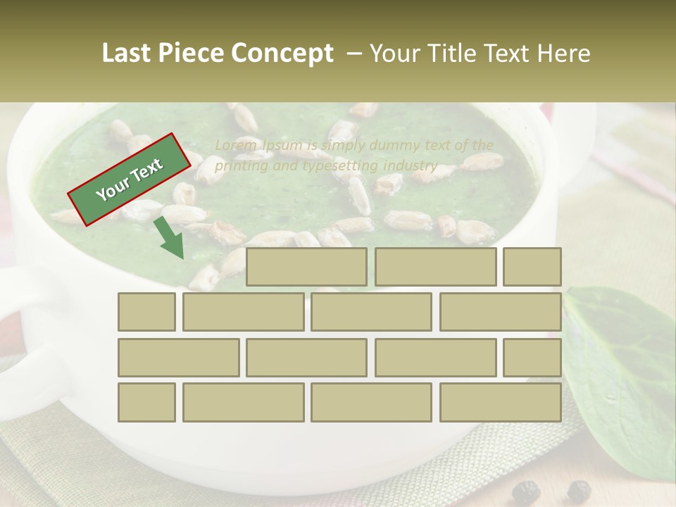 A White Bowl Filled With A Green Soup PowerPoint Template
