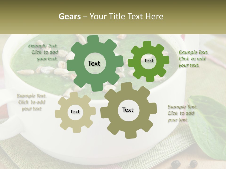 A White Bowl Filled With A Green Soup PowerPoint Template