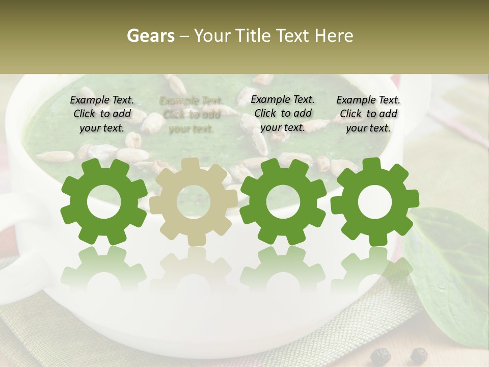 A White Bowl Filled With A Green Soup PowerPoint Template