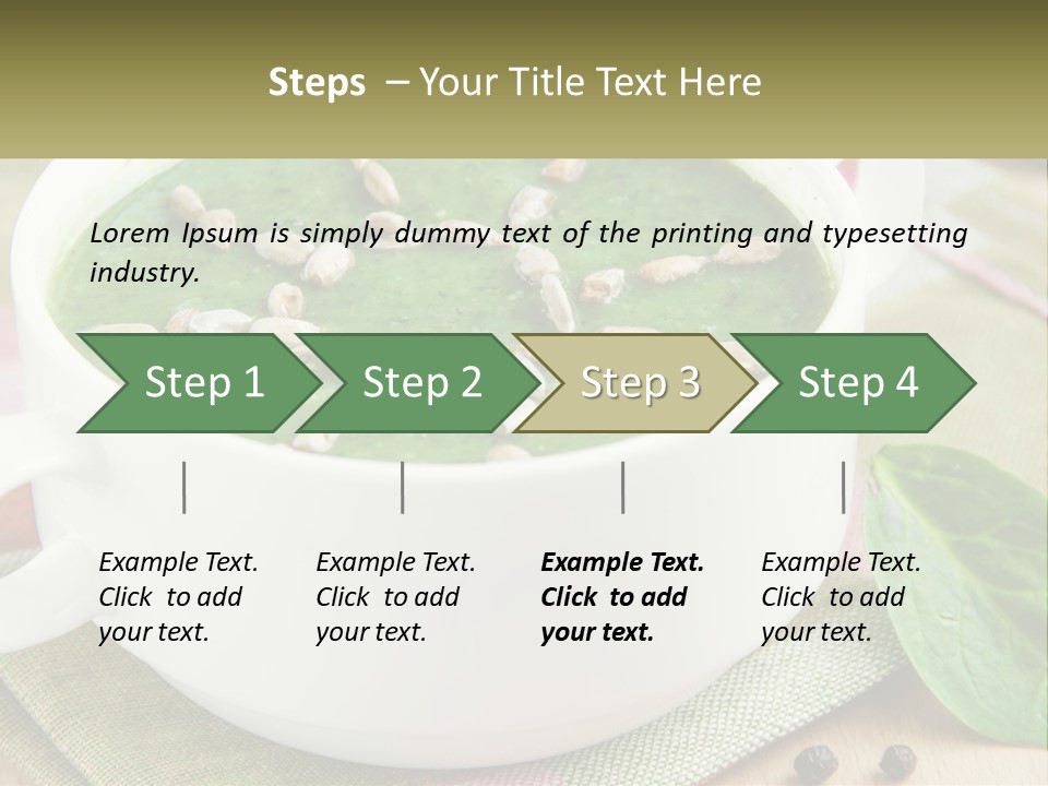 A White Bowl Filled With A Green Soup PowerPoint Template