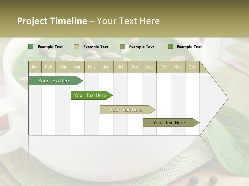 A White Bowl Filled With A Green Soup PowerPoint Template