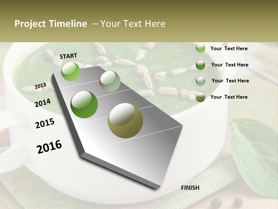 A White Bowl Filled With A Green Soup PowerPoint Template
