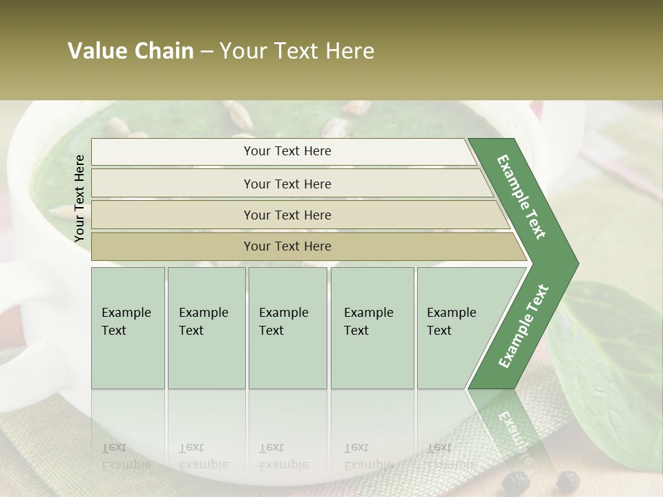 A White Bowl Filled With A Green Soup PowerPoint Template