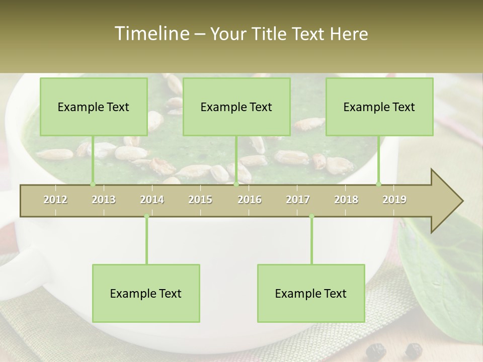 A White Bowl Filled With A Green Soup PowerPoint Template
