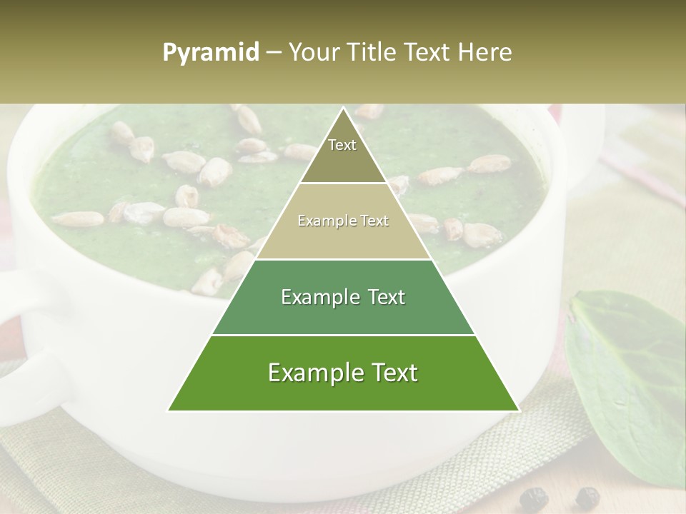 A White Bowl Filled With A Green Soup PowerPoint Template